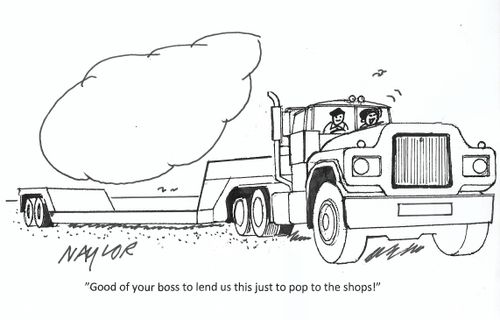 "Good of your boss to lend us this just to pop to the shops!"