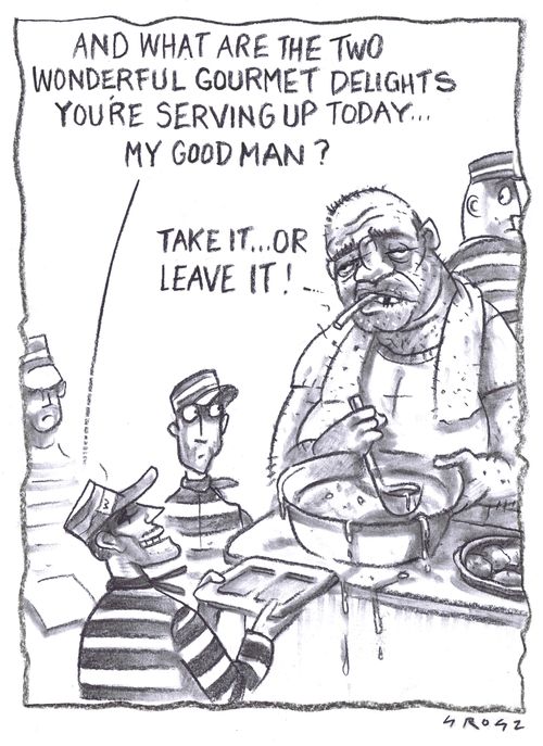 "And what are the two wonderful gourmet delights you're serving up today...my good man?"
