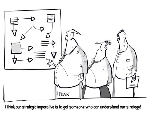"I think our strategic imperative is to get someone who can understand our strategy!"