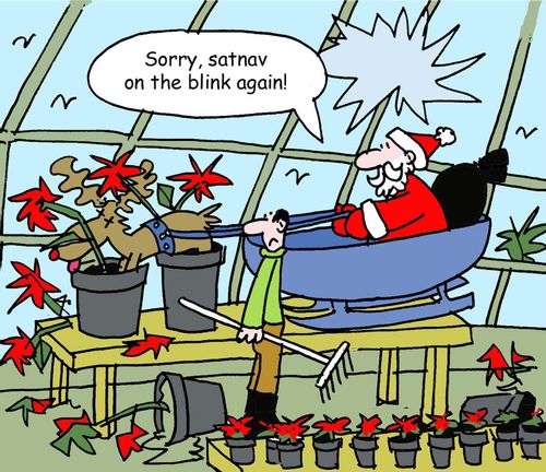 "Sorry, satnav on the blink again."