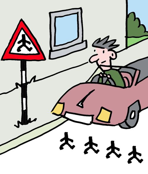 "Pedestrian crossing."