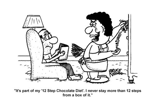 "It's part of my '12 Step Chocolate Diet'. I never stay more than 12 steps from a box of it."
