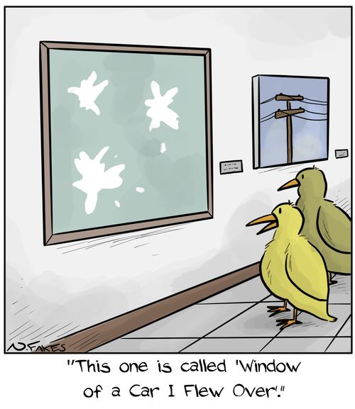 "This one is called 'Window of a Car I Flew Over'."