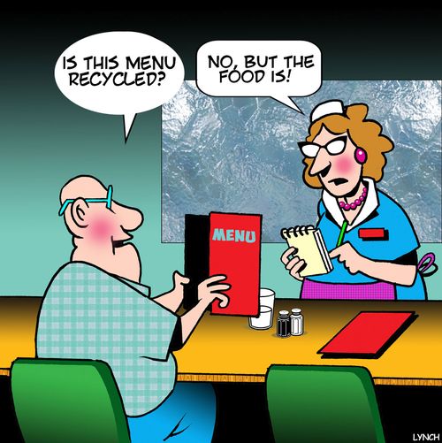 "Is this menu recycled?"