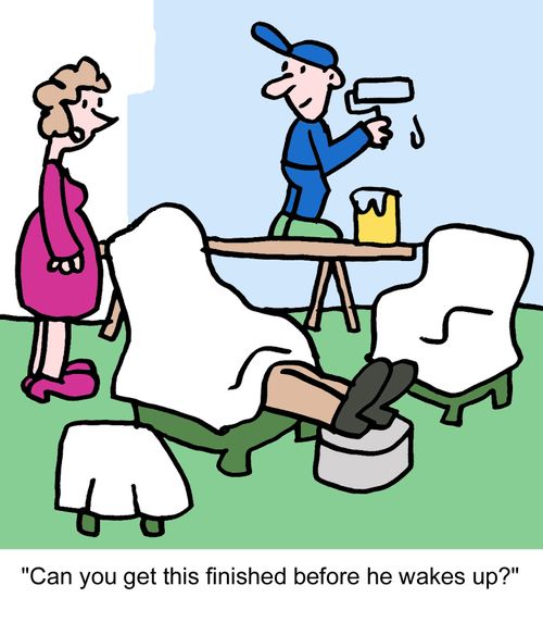 "Can you get this finished before he wakes up?"