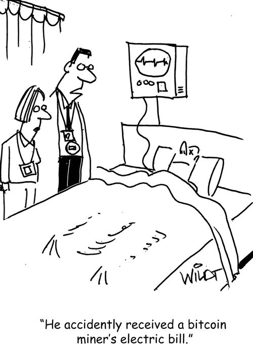 "He accidentally received a bitcoin miner's electric bill."