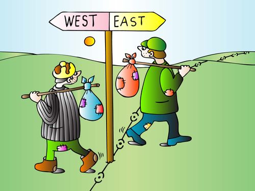 West and East
