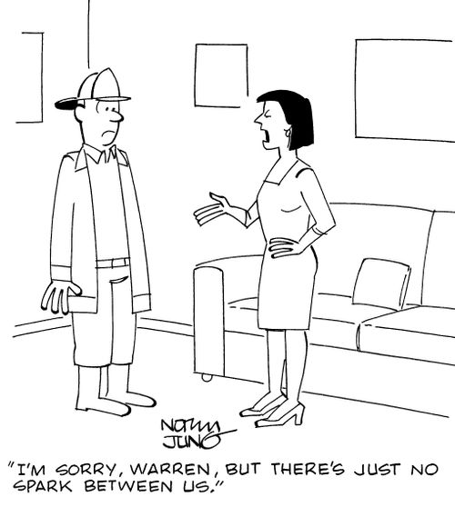 "I'm sorry, Warren, but there's just no spark between us."