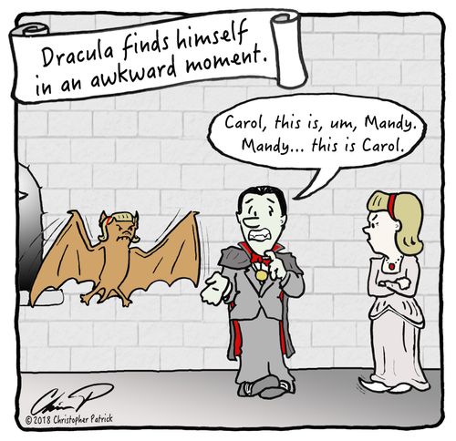Dracula finds himself in an awkward moment.