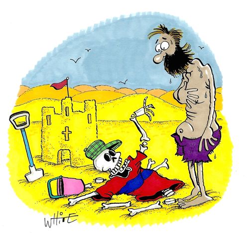 Desert Sandcastle and Skeleton