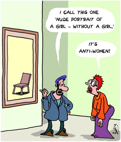 "I call this one 'Nude portrait of A Girl - Without a Girl.'