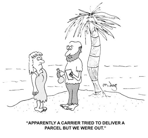 "Apparently  carrier tried to deliver a parcel but we were out."