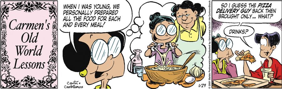 "When I was young, we personally prepared all the food for each and every meal!"