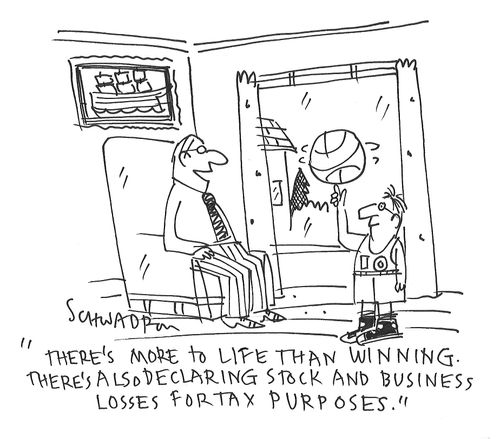 "There's more to life than winning. There's also declaring stock and business losses for tax purposes."