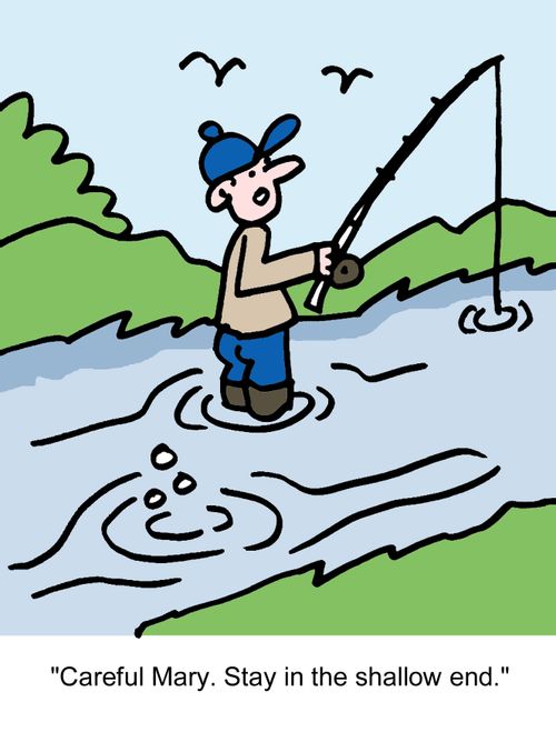 "Careful Mary. Stay in the shallow end."