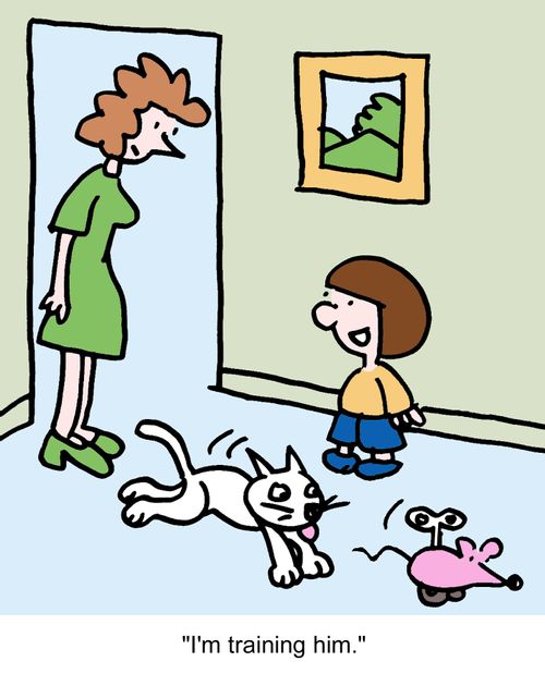 "I'm training him."
