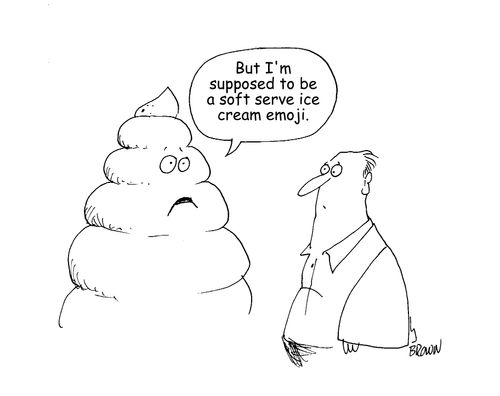 "But I'm supposed to be a soft serve ice cream emoji."
