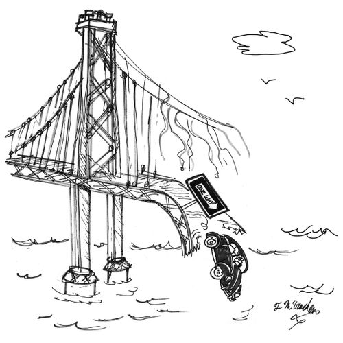 One way bridge.