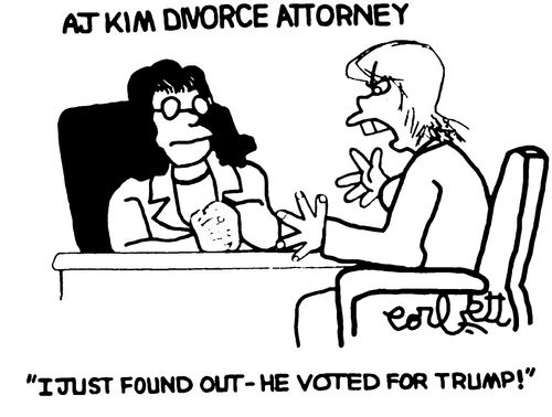"I just found out - he voted for Trump!"