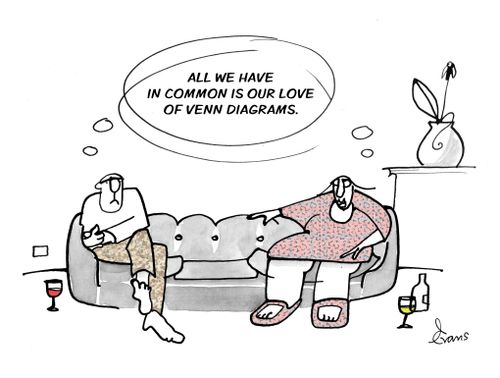 "All we have in common is our love of Venn Diagrams."
