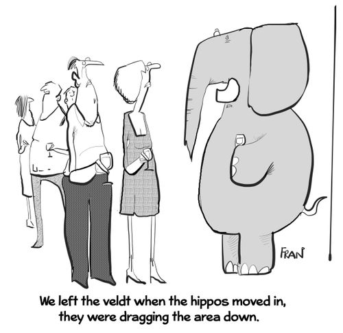 "We left the veldt when the hippos moved in, they were dragging the area down."