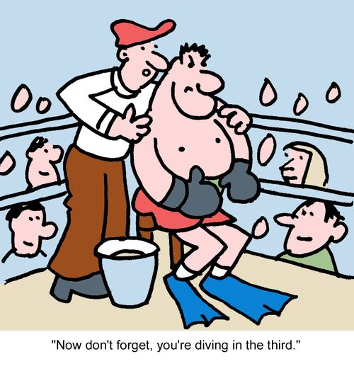 "Now don't forget, you're diving in the third."