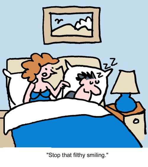 "Stop that filthy smiling."