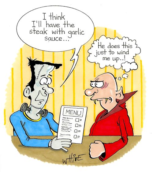 "I think I'll have the steak with garlic sauce...."