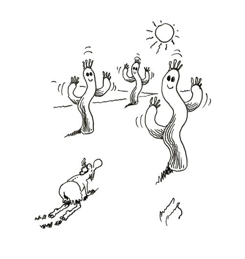 Inflatable tube men in the desert