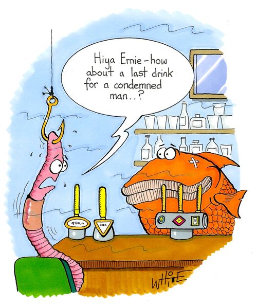 "Hiya Ernie - how about a last drink for a condemned man...?"