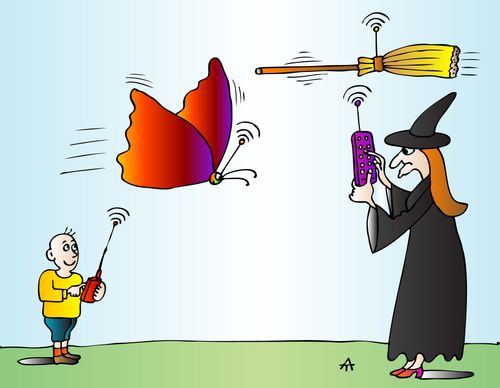 Remote control Broomstick and Butterfly