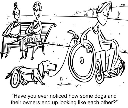 "Have you ever noticed how some dogs and  their owners end up looking like each other?"