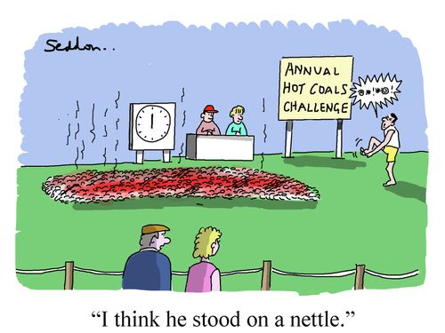 "I think he stood on a nettle."