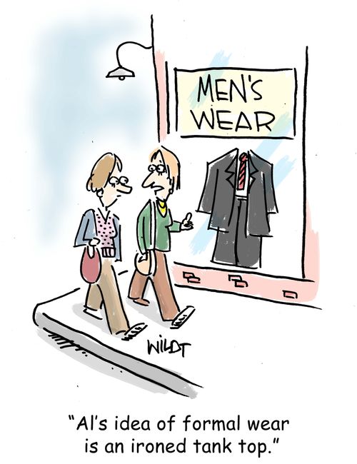 "Al's idea of formal wear is an ironed tank top."