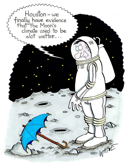 "Houston - we finally have evidence that the Moon's climate used to be a lot wetter..."