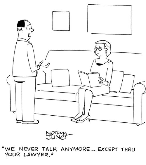"We never talk anymore...except thru your lawyer."