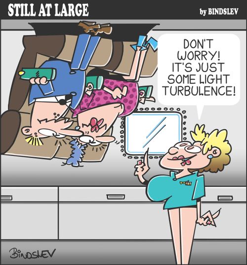 "Don't worry! It's just some light turbulence!"