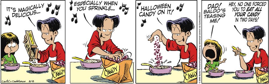 "It's magically delicious...especially when you sprinkle...Halloween candy on it!"