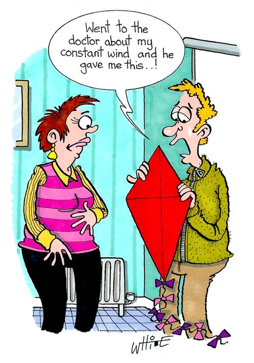 "Went to the doctor about my constant wind and he gave me this...!"