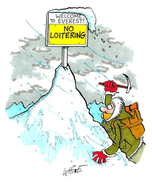 Welcome to Everest! No Loitering.