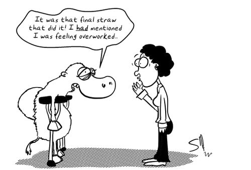 "It was that final straw that did it! I had mentioned I was feeling overworked..."