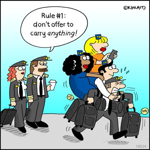 "Rule #1: don't offer to carry anything!"