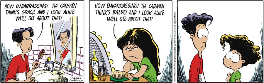 "How embarrassing! Tia Carmen thinks Gracie and I look alike. We'll see about that!"