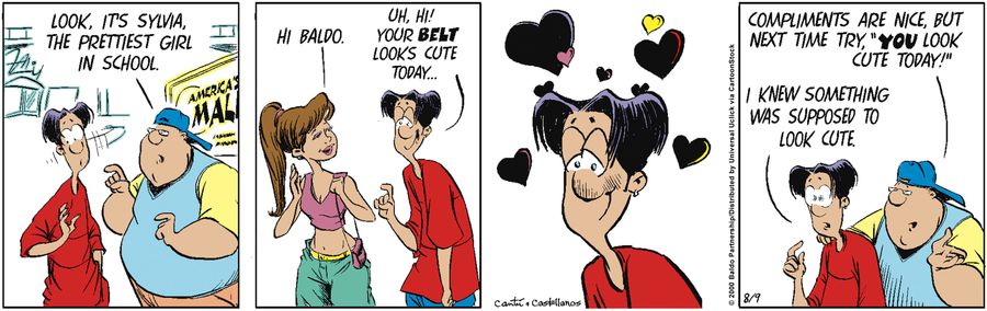 "Look, it's Sylvia, the prettiest girl in school."