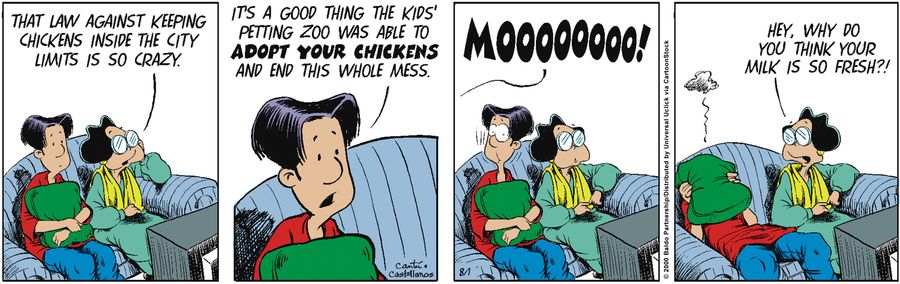 "That law against keeping chickens inside the city limits is so crazy."