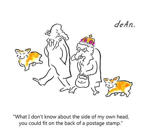 "What I don't know about the side of my own head, you could fit on the back of a postage stamp."