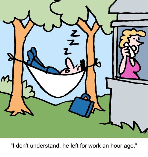 "I don't understand, he left for work an hour ago."