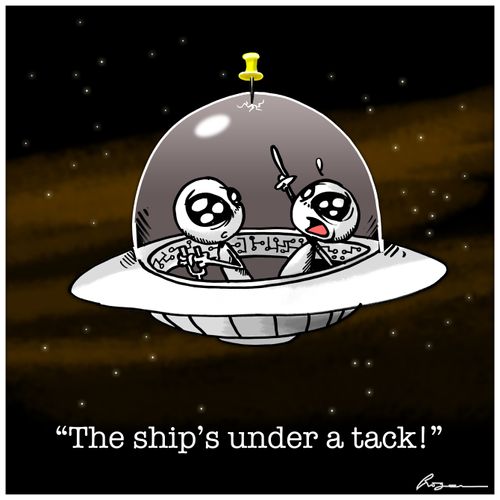 "The ship's under a tack!"