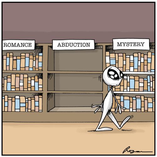 Empty 'Abduction' Bookshelf