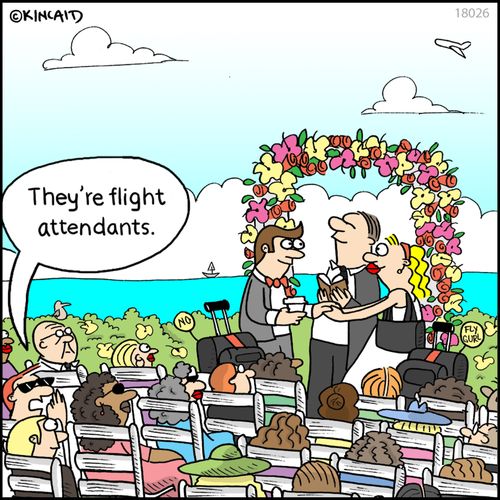"They're flight attendants."